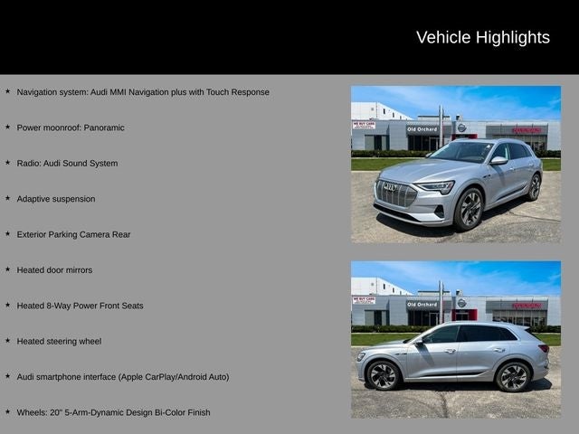 Used 2022 Audi e-tron Premium with VIN WA1AAAGE4NB043805 for sale in Skokie, IL