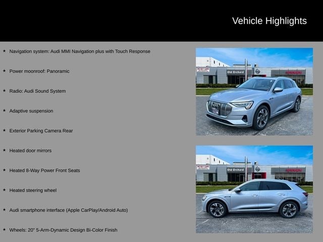 Used 2022 Audi e-tron Premium with VIN WA1AAAGE5NB046003 for sale in Skokie, IL
